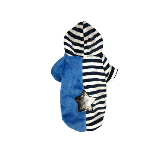 Nootie Winter Double Layer Jumpsuit with Hoodie for Dogs | Blue-White | Warm, Soft & Lightweight