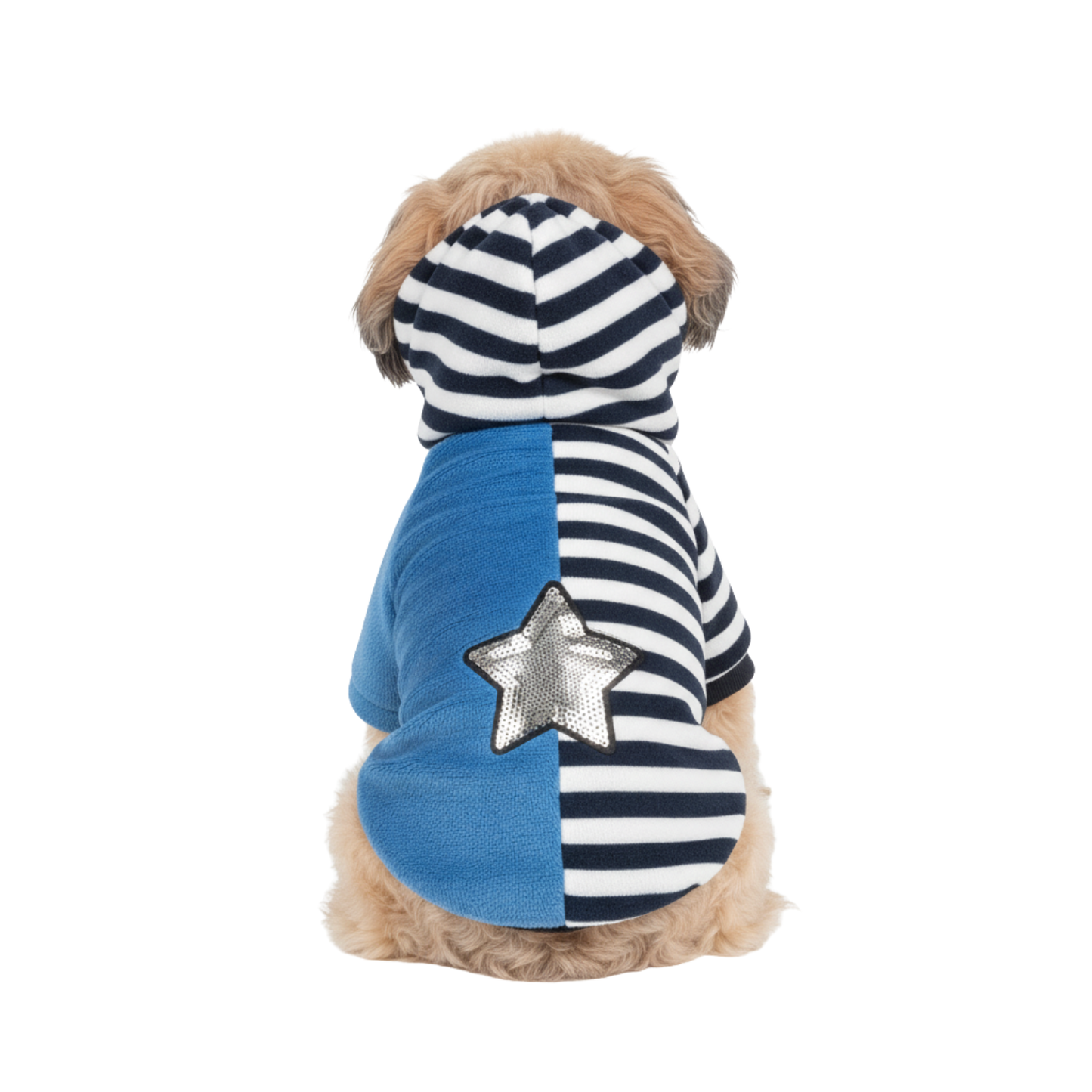 Nootie Winter Double Layer Jumpsuit with Hoodie for Dogs | Blue-White | Warm, Soft & Lightweight
