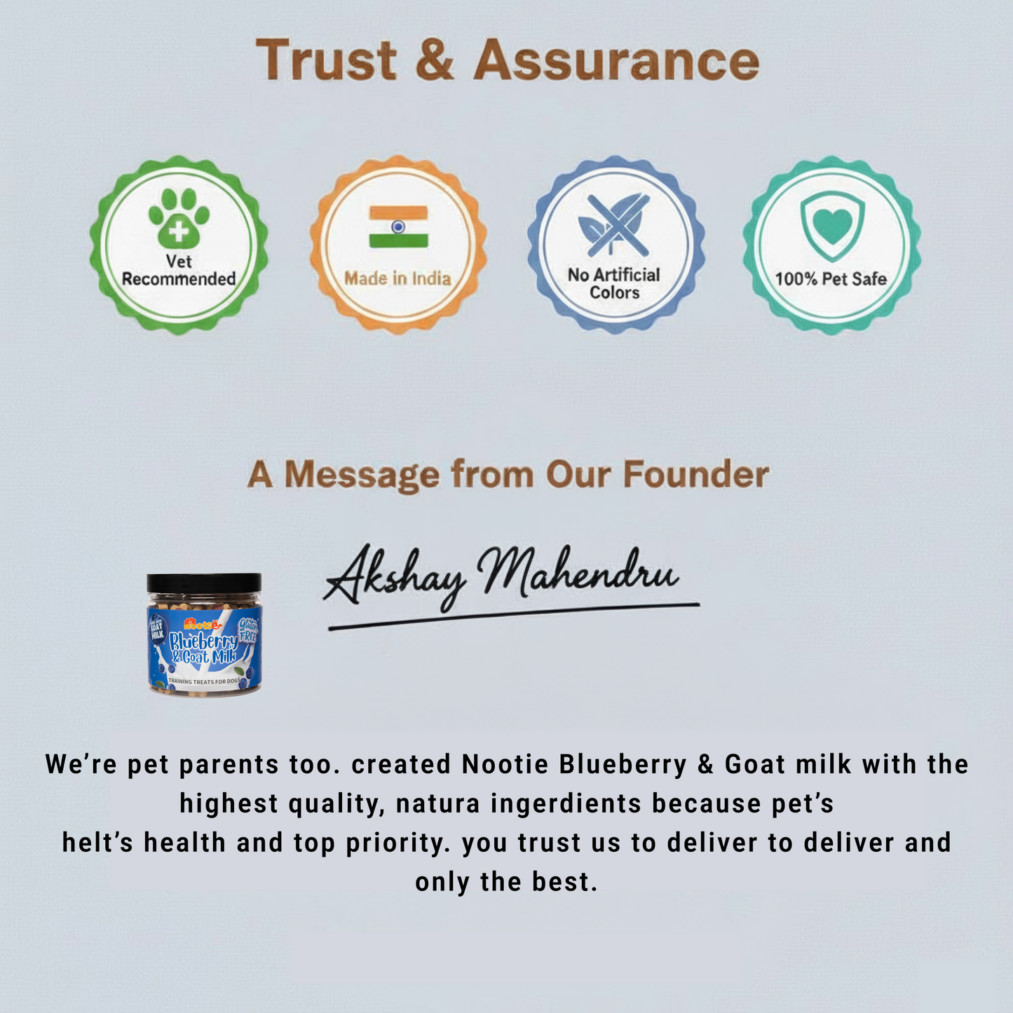 Nootie Gluten-Free Training Treats for Dogs – Blueberry & Goat Milk Flavour (220g) | Healthy Reward for Oral, Gut & Immune Health