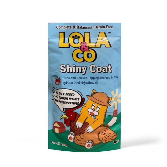 Lola & Co Tuna and Chicken Cat Jelly for Shiny Coat Pack of 12