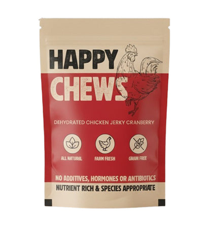 Nootie Happy Chews – Dehydrated Chicken Jerky Cranberry Dog Treats (80g) | All-Natural, Grain-Free Protein Snack