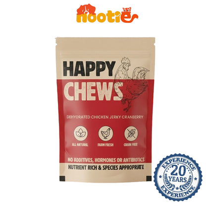 Nootie Happy Chews – Dehydrated Chicken Jerky Cranberry Dog Treats (80g) | All-Natural, Grain-Free Protein Snack