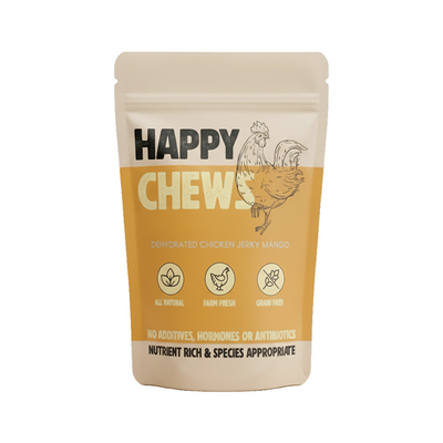 Nootie Happy Chews – Dehydrated Chicken Jerky Mango Dog Treats – 80g – All-Natural, Farm Fresh and Grain Free, Protein-Rich Snack for Dogs