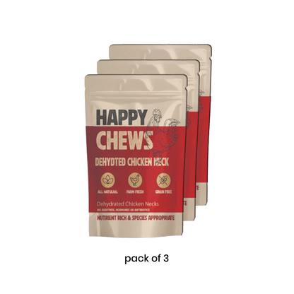 Nootie Happy Chews – Dehydrated Chicken Neck Dog Treats (80g) | All-Natural, High-Protein, Crunchy Snack