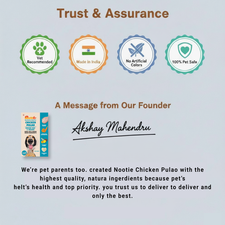 Nootie Chicken Pulao for Dogs – Human-Grade, Balanced Meal with Real Chicken, Rice & Veggies (300g)