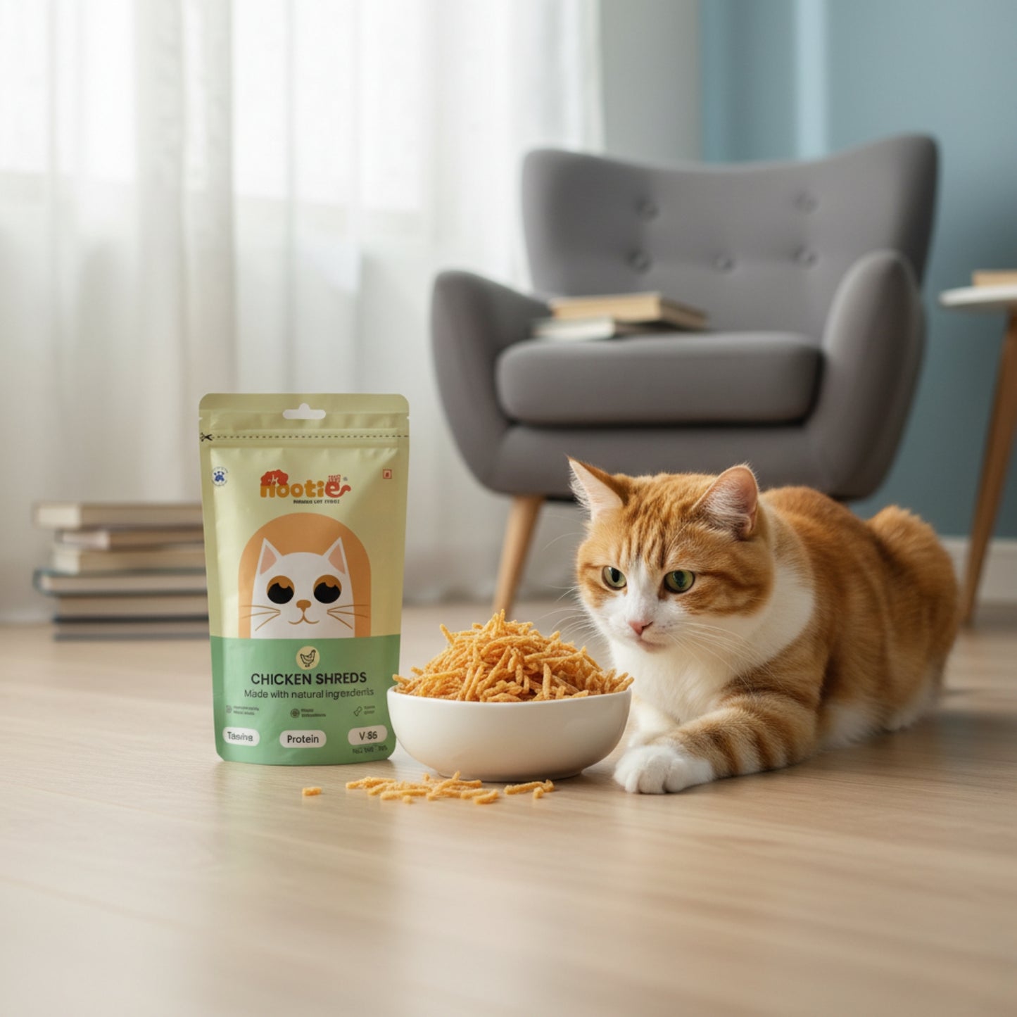 Nootie Premium Cat Treats – Chicken Wrapped Fish, Tuna & Cranberry, Chicken Shreds - 35g - Omega 3 Rich (Pack of 3)