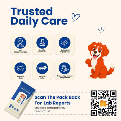Dirty Doggie Woof Wet Wipes for Dogs at Rs. 149 (100 Wipes) | Alcohol-Free, Paraben-Free & Soap-Free Daily Cleaning Wipes - nootie.in