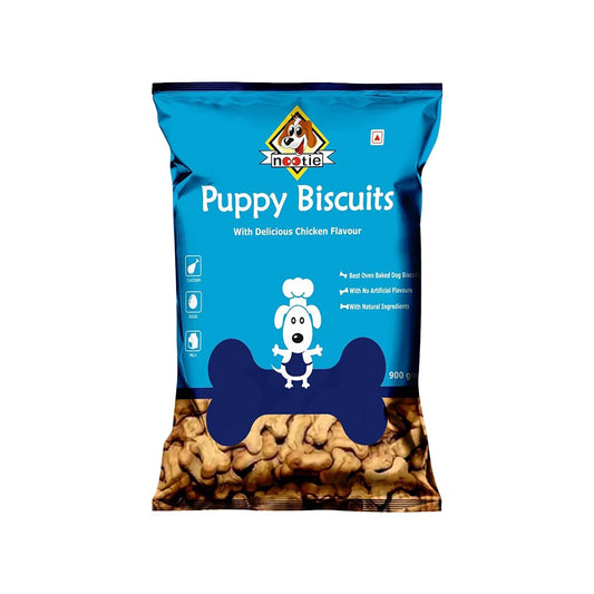 Nootie Chicken Biscuits with Peanut Butter Flavour for Puppies (900g) | High-Protein, Crunchy Growth Snack