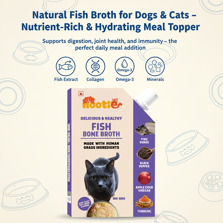 Nootie Natural Fish Broth for Dogs & Cats – Nutrient-Rich, Hydrating Meal Topper (100ml)