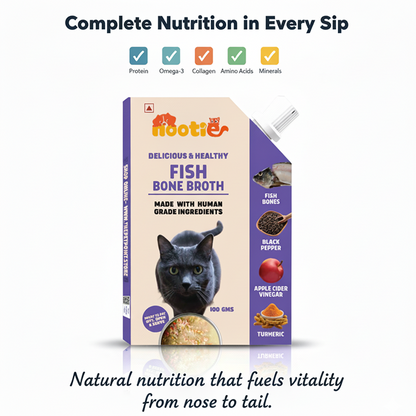 Nootie Natural Fish Broth for Dogs & Cats – Nutrient-Rich, Hydrating Meal Topper (100ml)