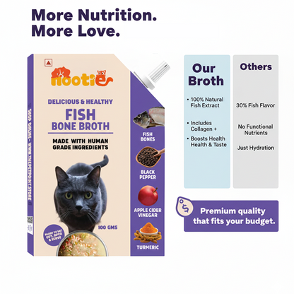Nootie Natural Fish Broth for Dogs & Cats – Nutrient-Rich, Hydrating Meal Topper (100ml)