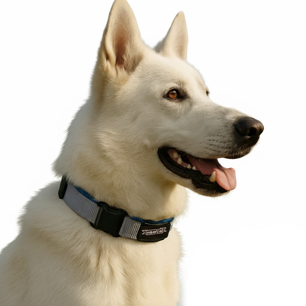 Nootie Plush Padded Collar – Grey with Blue Detailing | Adjustable, Durable & Comfortable for All Breeds (Copy)