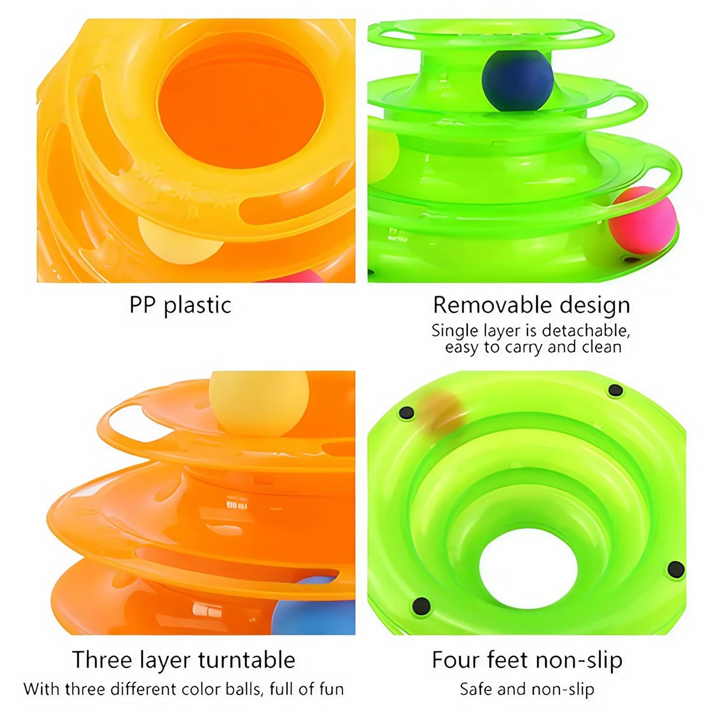 Nootie Interactive Cat Tier Toy | Multi-Level Rolling Ball Tower for Active Play | Durable, Safe & Fun Cat Toy for Kittens & Adult Cats