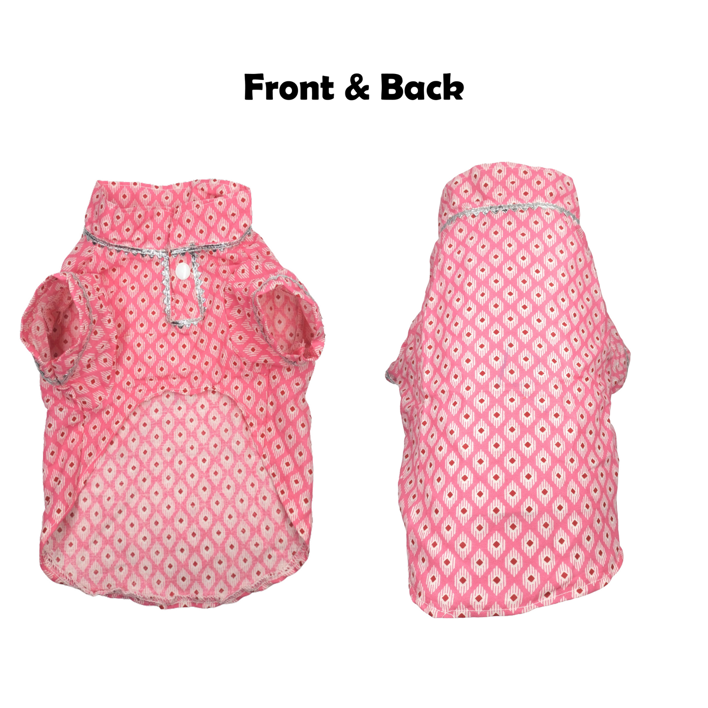 Nootie Printed Kurta – Pink | Traditional Ethnic Outfit for Dogs