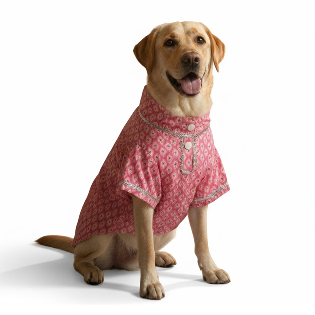 Nootie Printed Kurta – Pink | Traditional Ethnic Outfit for Dogs