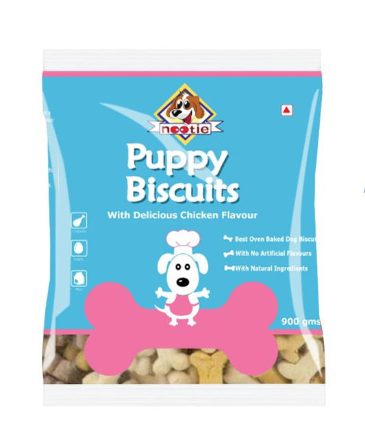 Nootie Chicken Biscuits with Peanut Butter Flavour for Puppies - 900 Gms (New & Improved)