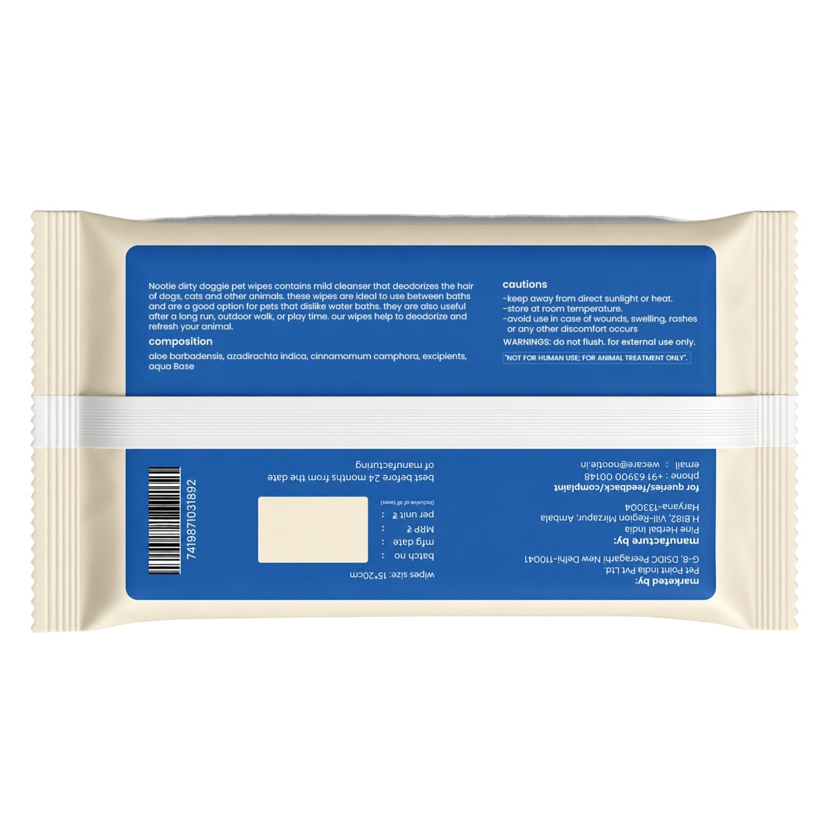 Monsoon Pet Wipes for Rs. 149 (100 Wipes) | Alcohol-Free, Paraben-Free & Soap-Free Daily Cleaning Wipes (Copy) - nootie.in