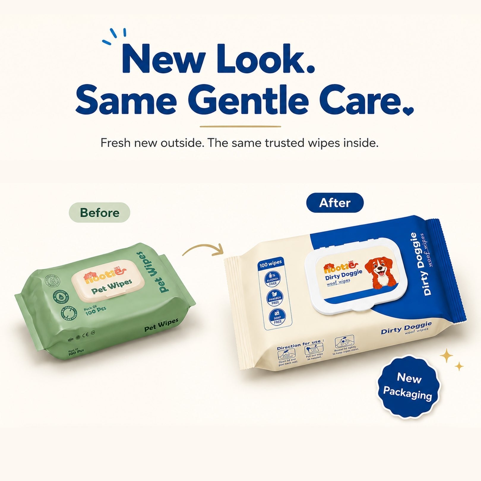 Monsoon Pet Wipes for Rs. 149 (100 Wipes) | Alcohol-Free, Paraben-Free & Soap-Free Daily Cleaning Wipes (Copy) - nootie.in