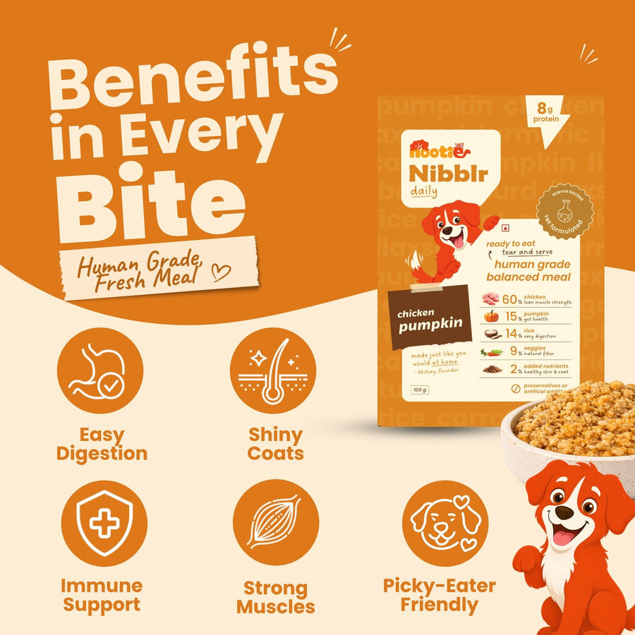Nibblr Balance Bowl for Dogs (100g) | Chicken Liver and Pumpkin - nootie.in
