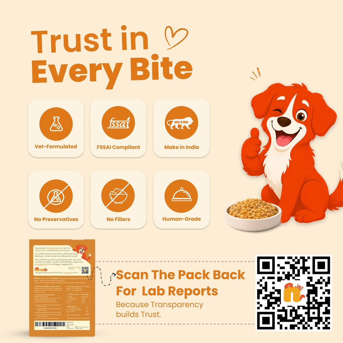 Nibblr Balance Bowl for Dogs (100g) | Chicken Liver and Pumpkin - nootie.in