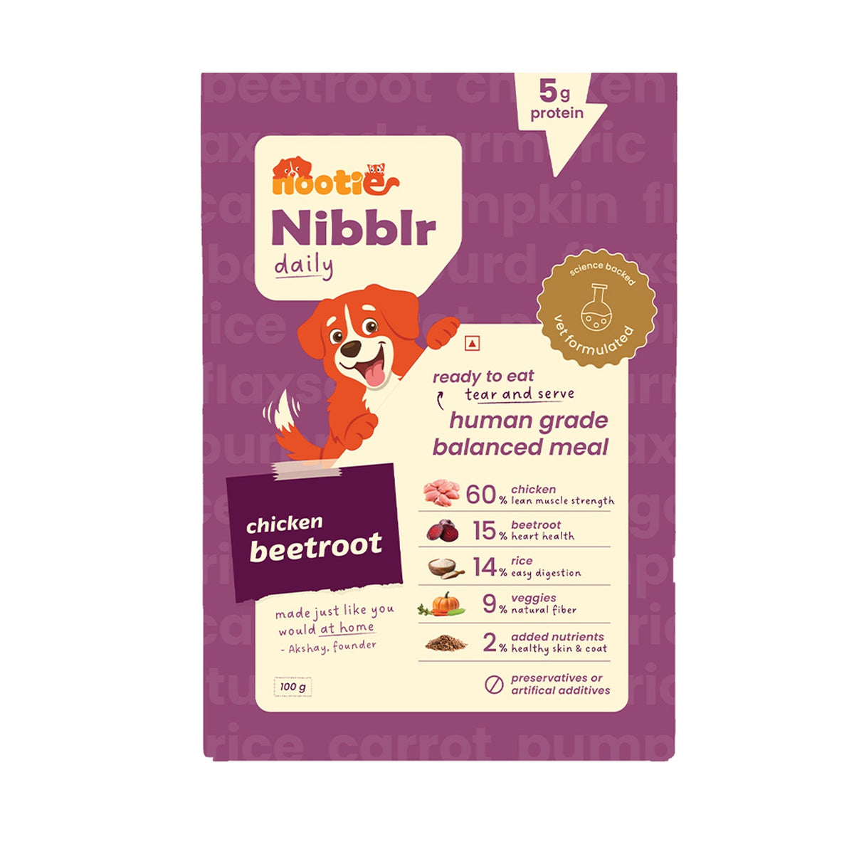 Nibblr Balance Bowl for Dogs (100g) | Chicken Liver, Beatroot and Rice - nootie.in