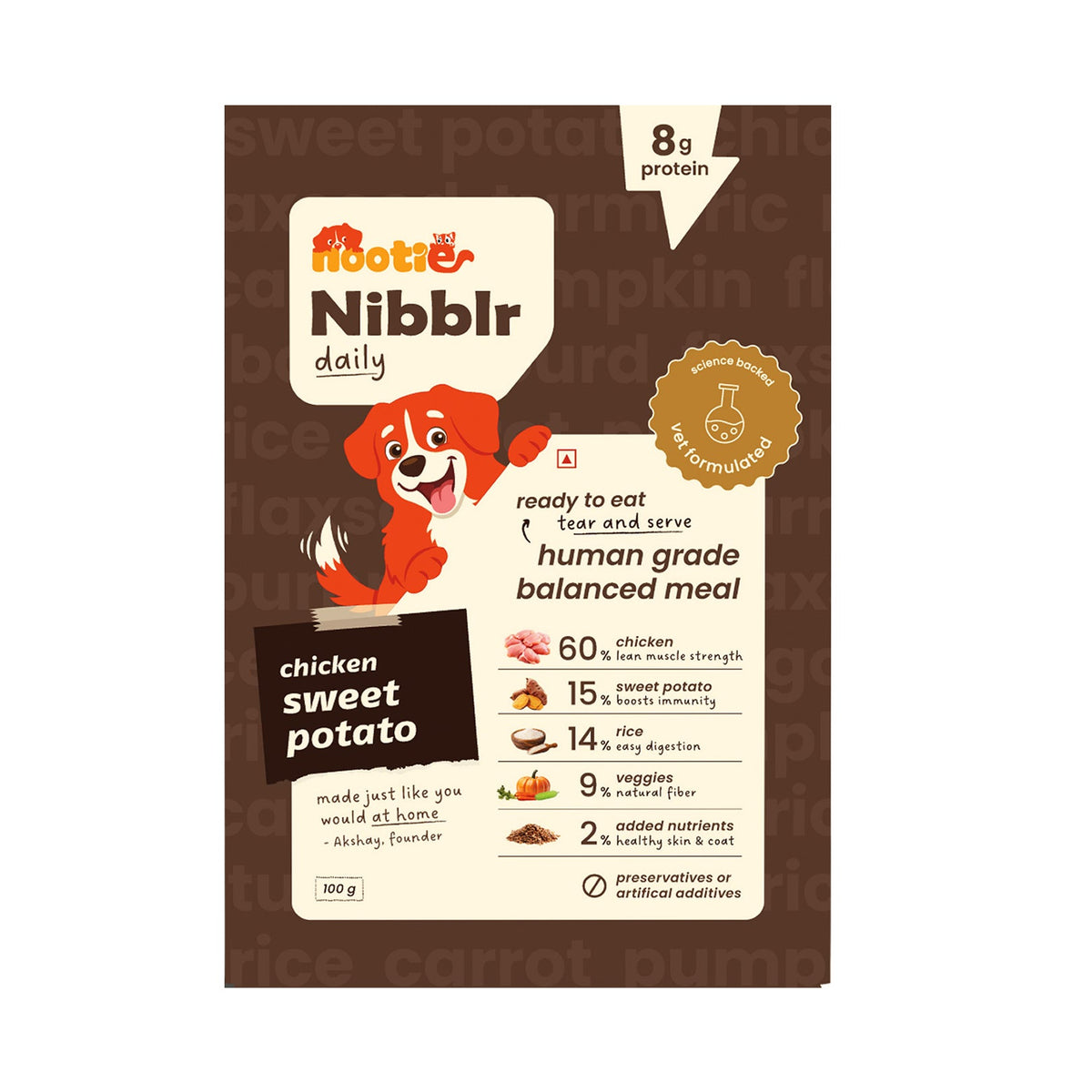 Nibblr Balance Bowl for Dogs (100g) | Chicken, Sweet Potato & Rice - nootie.in