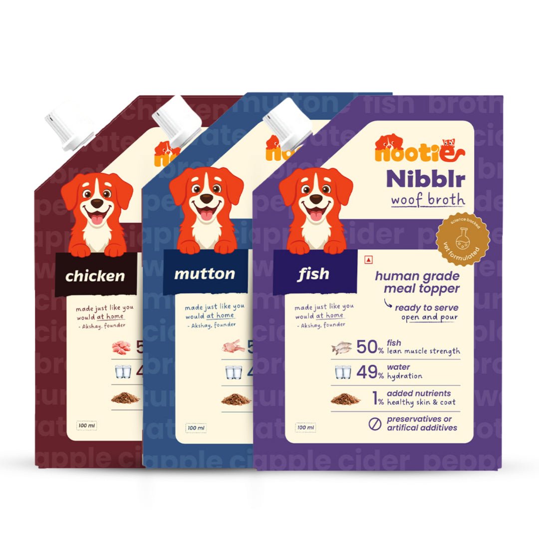 Nibblr Bone Broth Trial Pack Combo (100ml) - Hydrating Meal Topper for Dog - nootie.in
