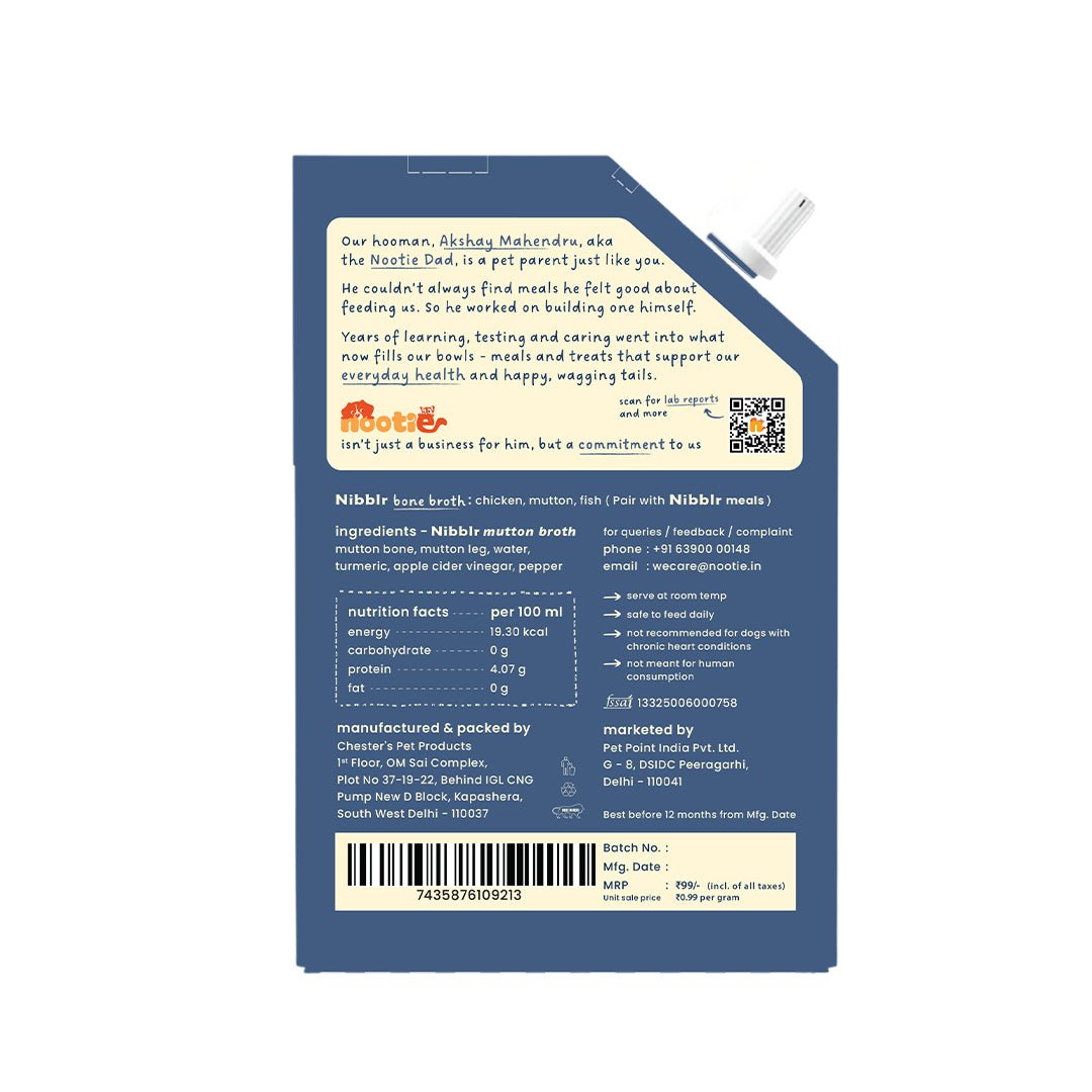 Nibblr Bone Broth Trial Pack Combo (100ml) - Hydrating Meal Topper for Dog - nootie.in