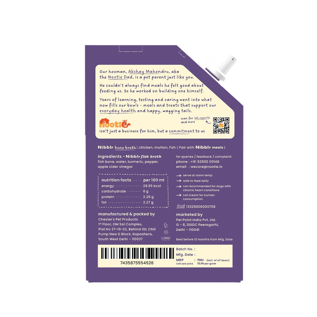 Nibblr Bone Broth Trial Pack Combo (100ml) - Hydrating Meal Topper for Dog - nootie.in