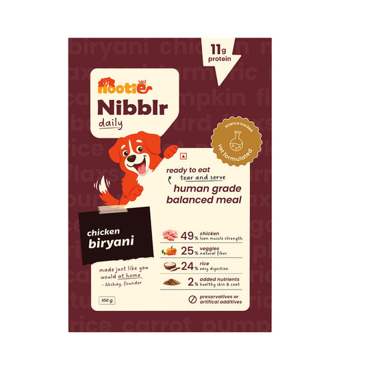 Nibblr Chicken Biryani (100g) – Fresh Wholesome Dog Meal - nootie.in