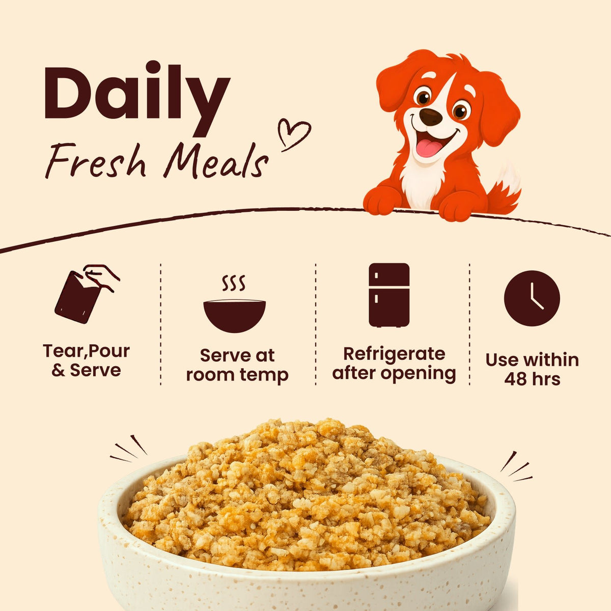 Nibblr Chicken Biryani (100g) – Fresh Wholesome Dog Meal - nootie.in