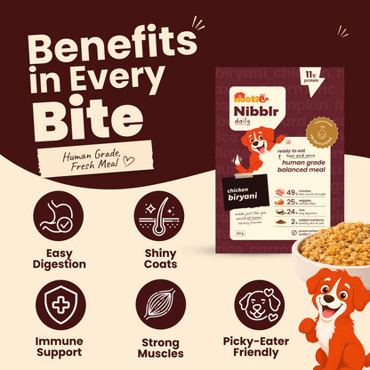Nibblr Chicken Biryani (100g) – Fresh Wholesome Dog Meal - nootie.in