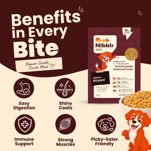 Nibblr Chicken Biryani (100g) – Fresh Wholesome Dog Meal - nootie.in
