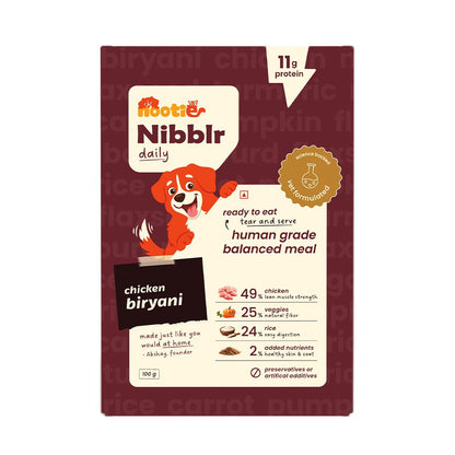 Nibblr Chicken Biryani (100g) – Fresh Wholesome Dog Meal - nootie.in