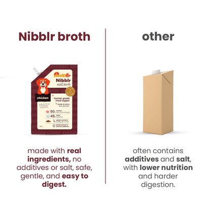 Nibblr Chicken Bone Broth (100ml) - Hydrating Meal Topper for Dog - nootie.in