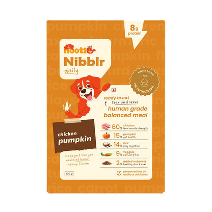 Nibblr Chicken Liver and Pumpkin (100g) – Fresh Wholesome Dog Meal - nootie.in