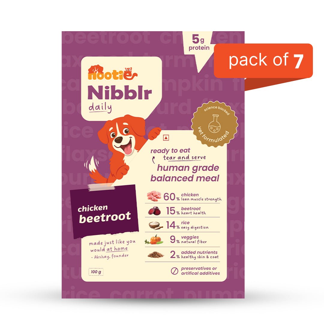 Nibblr Chicken Liver, Beetroot & Rice (100g) – Fresh Wholesome Dog Meal - nootie.in
