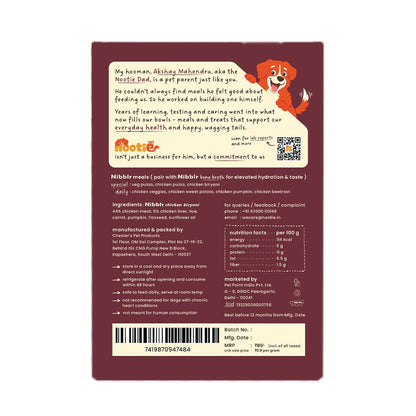 Nibblr Chicken Pulao (100 g) - Fresh Wholesome Dog Meal - nootie.in