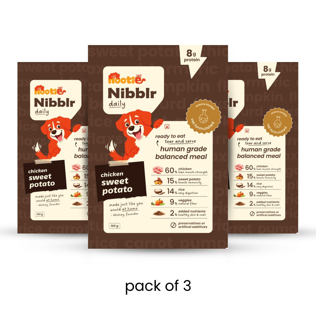 Nibblr Chicken, Sweet Potato & Rice (100g) – Fresh Wholesome Dog Meal - nootie.in