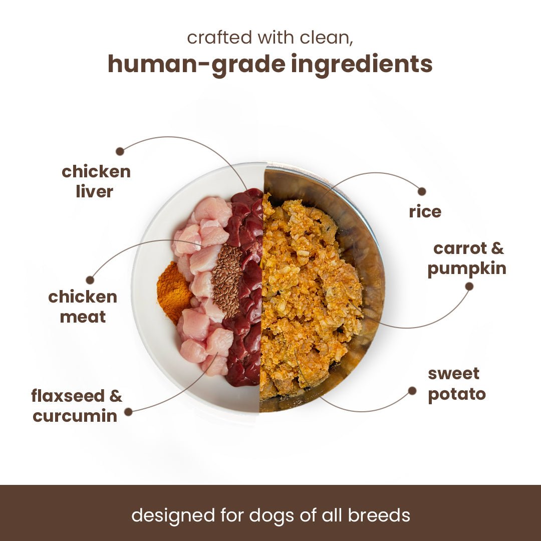 Nibblr Chicken, Sweet Potato & Rice (100g) – Fresh Wholesome Dog Meal - nootie.in