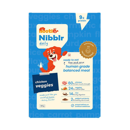 Nibblr Chicken Veggie & Rice (100g) – Fresh Wholesome Dog Meal - nootie.in