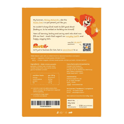 Nibblr Daily Chicken Liver and Pumpkin (300g) - Fresh Wholesome Dog Meal - nootie.in