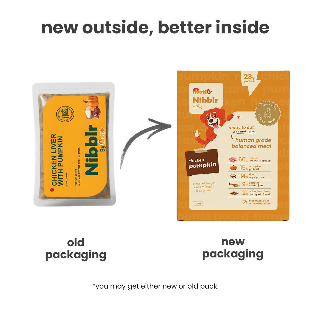 Nibblr Daily Chicken Liver and Pumpkin (300g) - Fresh Wholesome Dog Meal - nootie.in