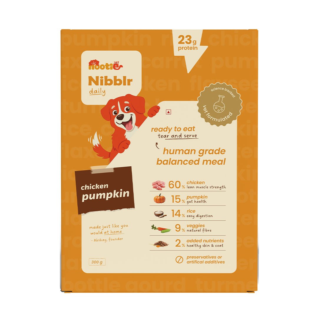 Nibblr Daily Chicken Liver and Pumpkin (300g) - Fresh Wholesome Dog Meal - nootie.in