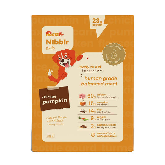 Nibblr Daily Chicken Liver and Pumpkin (300g) - Fresh Wholesome Dog Meal - nootie.in