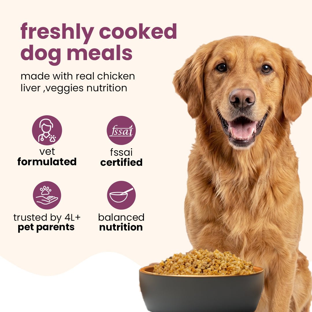 Nibblr Daily Chicken Liver, Beetroot & Rice (300g) - Fresh Wholesome Dog Meal - nootie.in