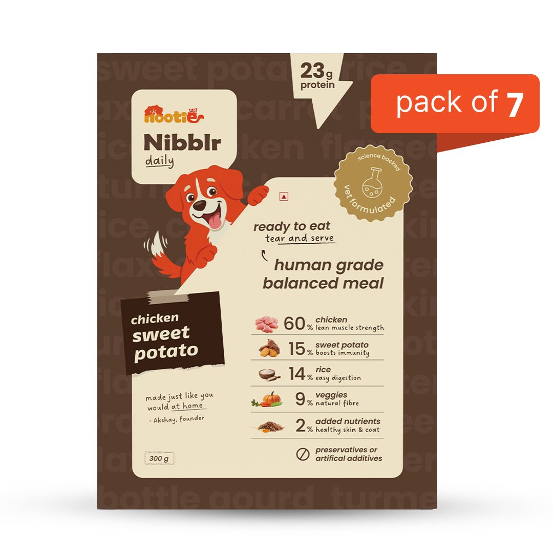 Nibblr Daily Chicken, Sweet Potato & Rice (300g) - Fresh Wholesome Dog Meal - nootie.in