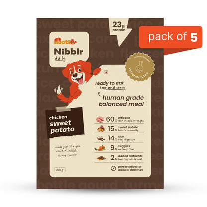 Nibblr Daily Chicken, Sweet Potato & Rice (300g) - Fresh Wholesome Dog Meal - nootie.in