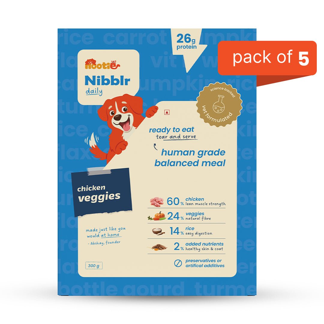 Nibblr Daily Chicken Veggie & Rice Dog Meal (300g) - Fresh Wholesome Dog Meal - nootie.in