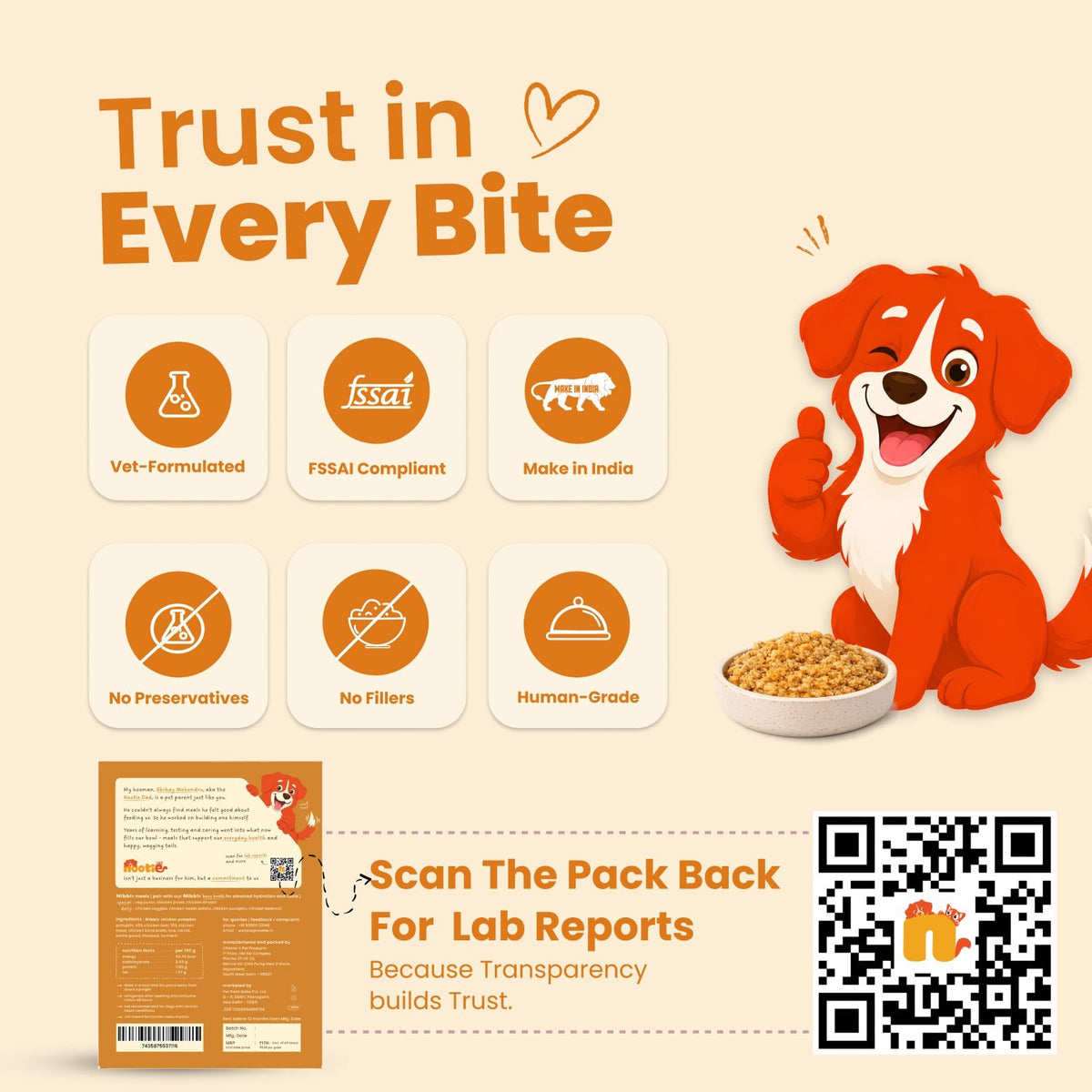 Nibblr Daily Power Feast for Dogs (300g) | Chicken Liver and Pumpkin - nootie.in